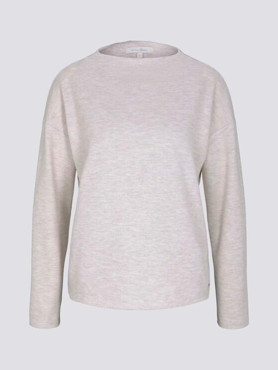 Sweatshirt mit kurzem Stehkragen - Frauen - creme beige melange Sweatshirt mit kurzem Stehkragen - Frauen - creme beige melange - 7 - TOM TAILOR Denim
