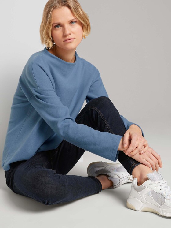 Sweatshirt mit kurzem Stehkragen - Frauen - soft mid blue Sweatshirt mit kurzem Stehkragen - Frauen - soft mid blue - 5 - TOM TAILOR Denim