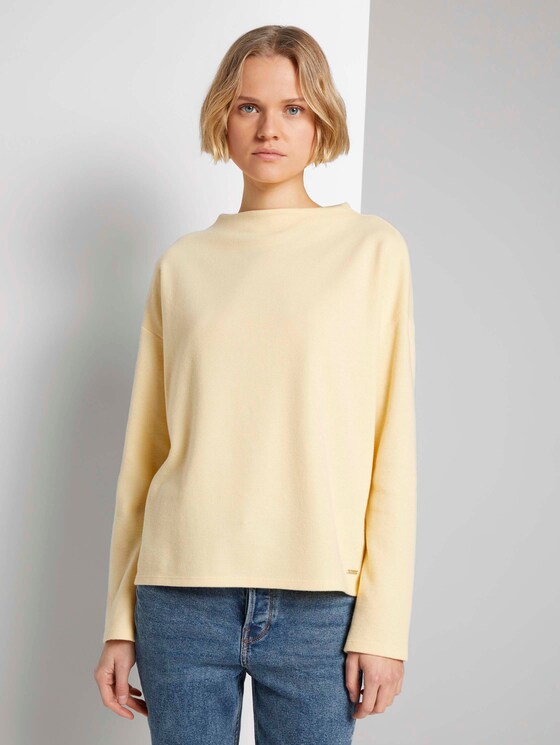 Sweatshirt mit kurzem Stehkragen - Frauen - soft yellow Sweatshirt mit kurzem Stehkragen - Frauen - soft yellow - 1 - TOM TAILOR Denim