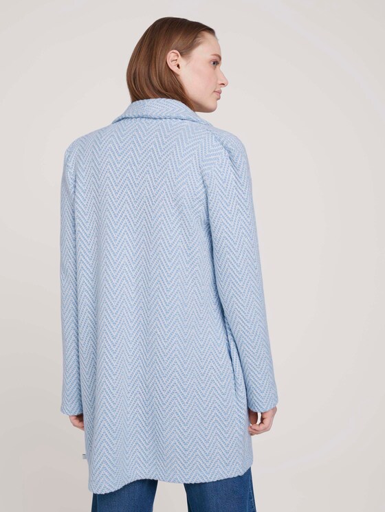 strukturierter Cardigan - Frauen - mid blue white structure strukturierter Cardigan - Frauen - mid blue white structure - 2 - TOM TAILOR Denim