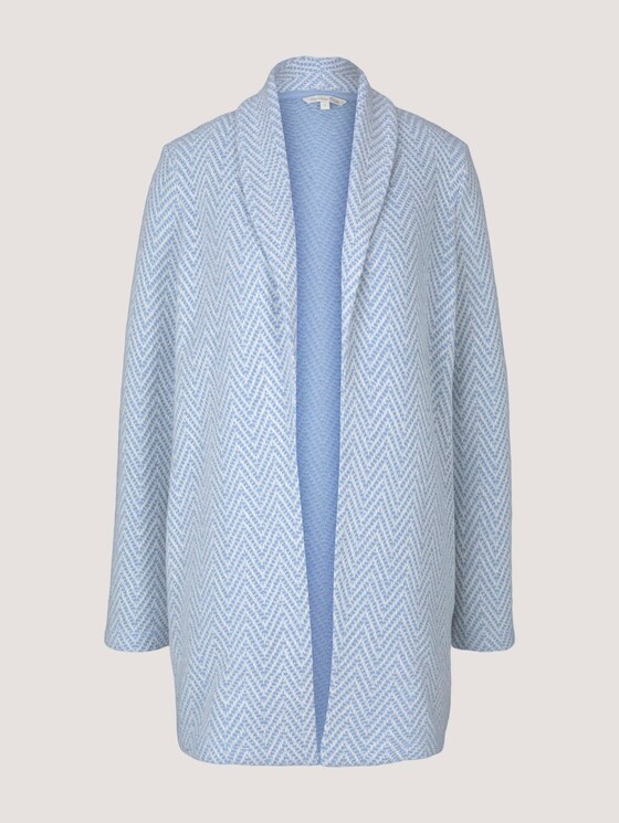 strukturierter Cardigan - Frauen - mid blue white structure strukturierter Cardigan - Frauen - mid blue white structure - 7 - TOM TAILOR Denim