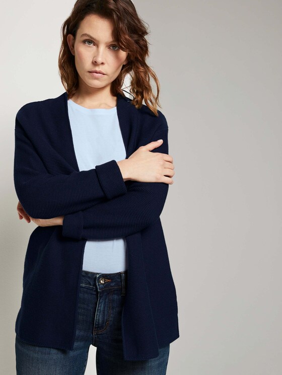 Strukturierter Cardigan mit Bio-Baumwolle - Frauen - Sky Captain Blue Strukturierter Cardigan mit Bio-Baumwolle - Frauen - Sky Captain Blue - 5 - TOM TAILOR