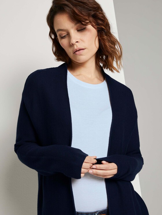 Strukturierter Cardigan mit Bio-Baumwolle - Frauen - Sky Captain Blue Strukturierter Cardigan mit Bio-Baumwolle - Frauen - Sky Captain Blue - 9 - TOM TAILOR