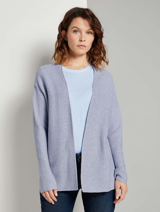 Strukturierter Cardigan mit Bio-Baumwolle - Frauen - comfort grey melange Strukturierter Cardigan mit Bio-Baumwolle - Frauen - comfort grey melange - 1 - TOM TAILOR