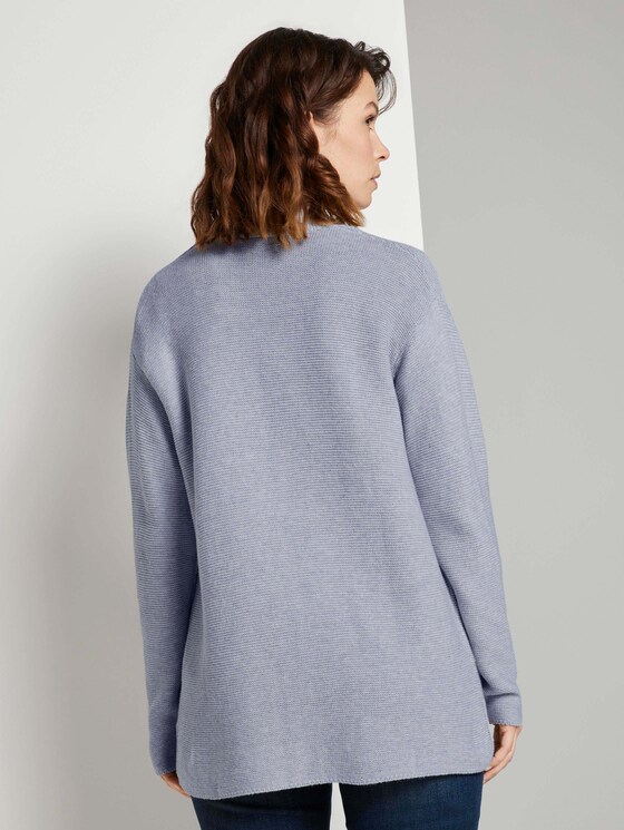 Strukturierter Cardigan mit Bio-Baumwolle - Frauen - comfort grey melange Strukturierter Cardigan mit Bio-Baumwolle - Frauen - comfort grey melange - 2 - TOM TAILOR