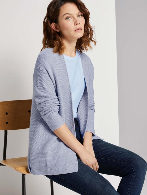 Strukturierter Cardigan mit Bio-Baumwolle - Frauen - comfort grey melange Strukturierter Cardigan mit Bio-Baumwolle - Frauen - comfort grey melange - 5 - TOM TAILOR