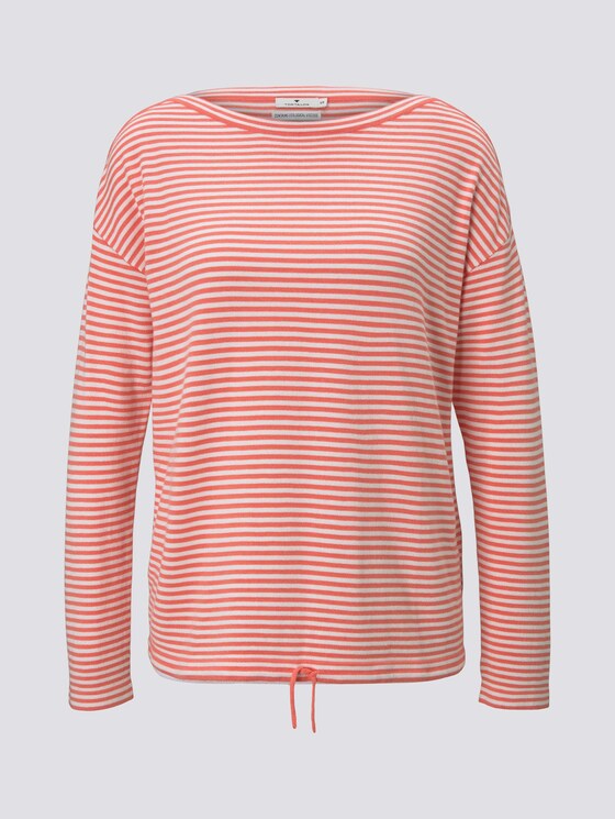 Gestreifter Pullover mit LENZING™ ECOVERO™ - Frauen - peach offwhite striped Gestreifter Pullover mit LENZING™ ECOVERO™ - Frauen - peach offwhite striped - 7 - TOM TAILOR