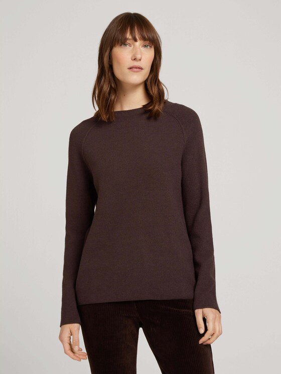 Pullover mit Raglanärmeln - Frauen - java dark brown Pullover mit Raglanärmeln - Frauen - java dark brown - 1 - TOM TAILOR