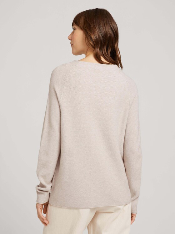 Pullover mit Raglanärmeln - Frauen - cold beige melange Pullover mit Raglanärmeln - Frauen - cold beige melange - 2 - TOM TAILOR