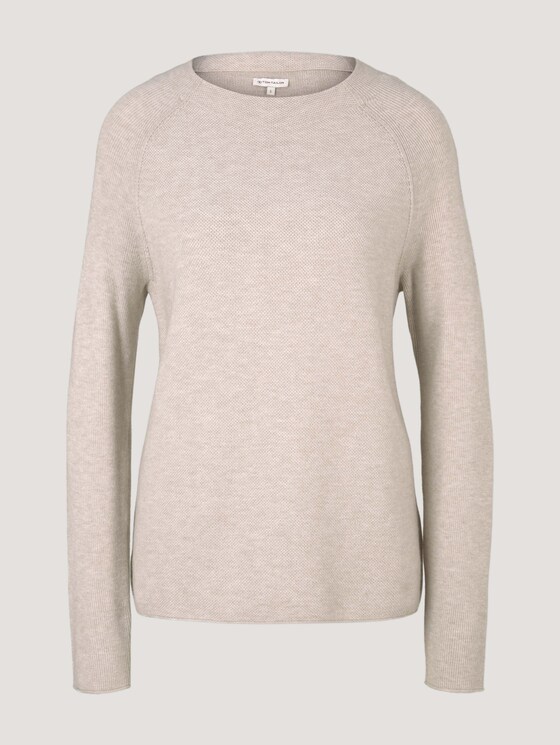 Pullover mit Raglanärmeln - Frauen - cold beige melange Pullover mit Raglanärmeln - Frauen - cold beige melange - 7 - TOM TAILOR