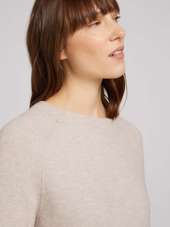 Pullover mit Raglanärmeln - Frauen - cold beige melange Pullover mit Raglanärmeln - Frauen - cold beige melange - 9 - TOM TAILOR