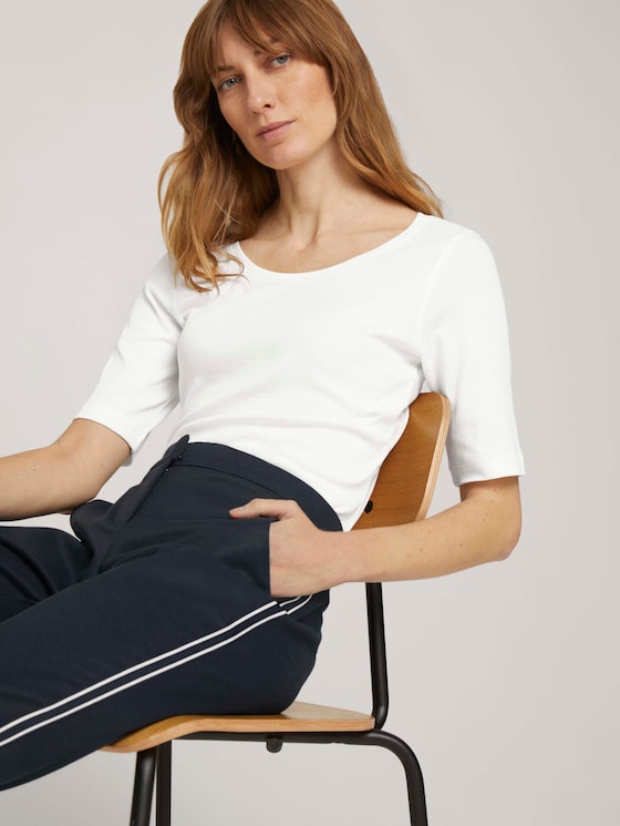 Basic T-Shirt mit Bio-Baumwolle - Frauen - Whisper White Basic T-Shirt mit Bio-Baumwolle - Frauen - Whisper White - 5 - TOM TAILOR