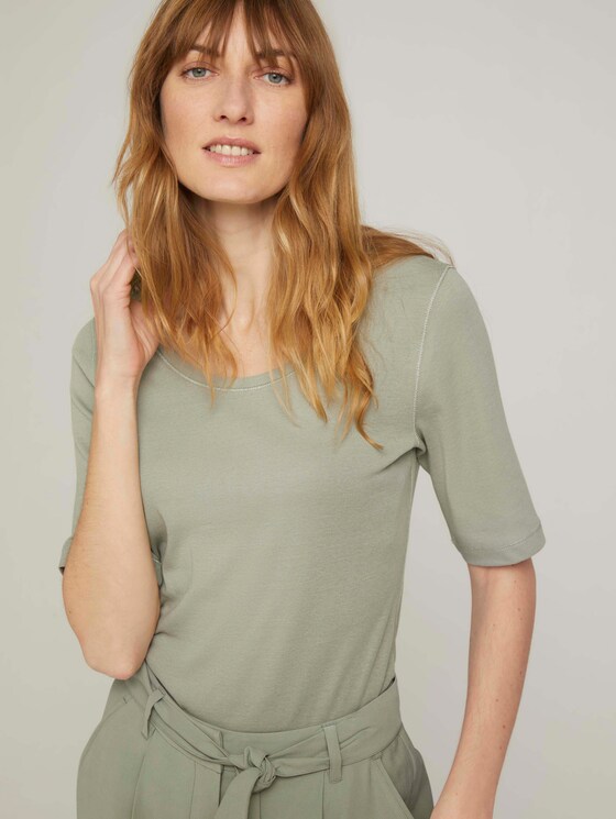 Basic T-Shirt - Frauen - Prairie Grass Green Basic T-Shirt - Frauen - Prairie Grass Green - 5 - TOM TAILOR
