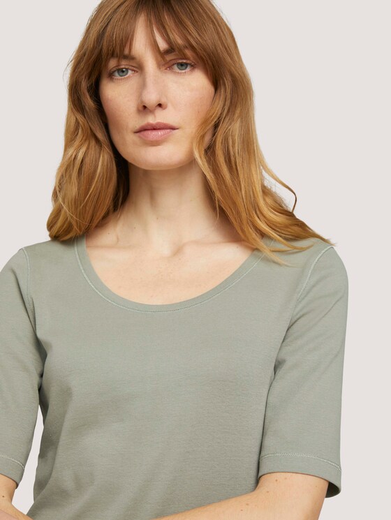 Basic T-Shirt - Frauen - Prairie Grass Green Basic T-Shirt - Frauen - Prairie Grass Green - 9 - TOM TAILOR