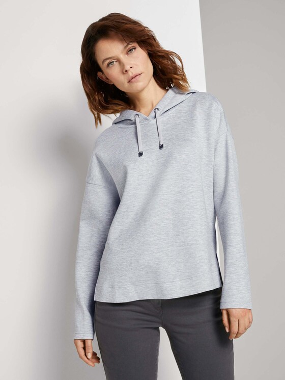 Hoodie mit Seitenschlitzen - Frauen - comfort grey melange Hoodie mit Seitenschlitzen - Frauen - comfort grey melange - 1 - TOM TAILOR
