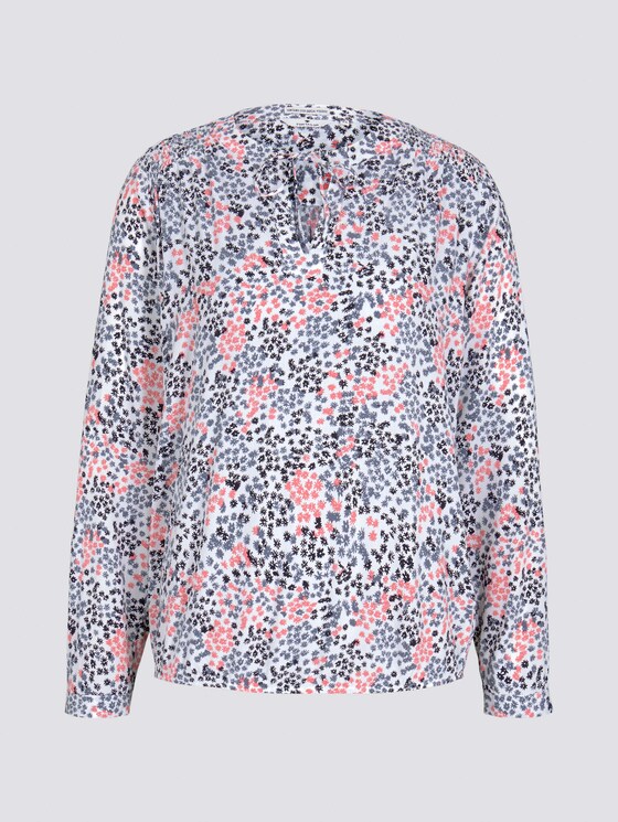 Gemusterte Bluse mit LENZINGTM ECOVEROTM - Frauen - white multicolor flower design Gemusterte Bluse mit LENZINGTM ECOVEROTM - Frauen - white multicolor flower design - 7 - TOM TAILOR