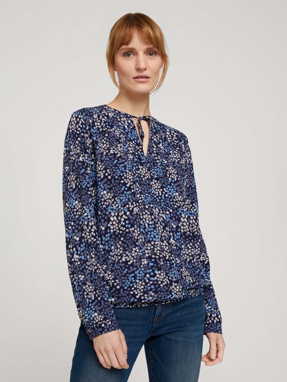 Bedrukte blouse met LENZINGTM ECOVEROTM - Vrouwen - navy multicolor flower design Bedrukte blouse met LENZINGTM ECOVEROTM - Vrouwen - navy multicolor flower design - 1 - TOM TAILOR