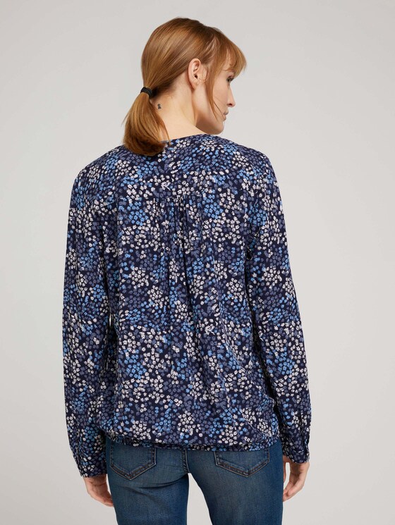 Bedrukte blouse met LENZINGTM ECOVEROTM - Vrouwen - navy multicolor flower design Bedrukte blouse met LENZINGTM ECOVEROTM - Vrouwen - navy multicolor flower design - 2 - TOM TAILOR