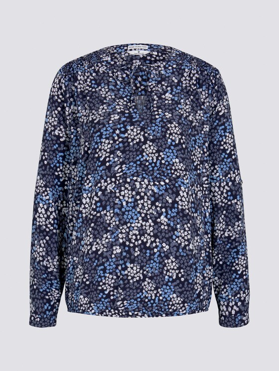 Bedrukte blouse met LENZINGTM ECOVEROTM - Vrouwen - navy multicolor flower design Bedrukte blouse met LENZINGTM ECOVEROTM - Vrouwen - navy multicolor flower design - 7 - TOM TAILOR