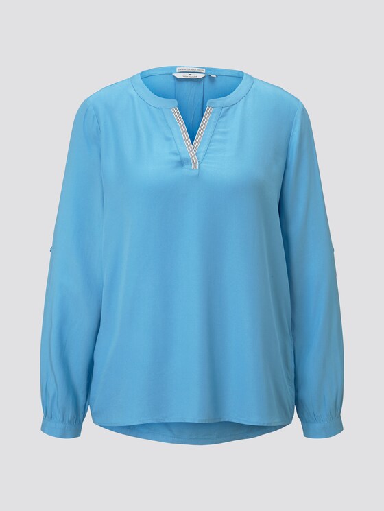 Bluse mit LENZING™ ECOVERO™ - Frauen - Clear Light Blue Bluse mit LENZING™ ECOVERO™ - Frauen - Clear Light Blue - 7 - TOM TAILOR