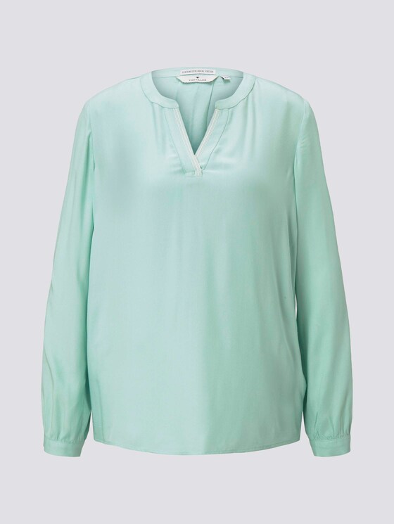 Blouse met plooidetail met LENZINGTM ECOVEROTM - Vrouwen - minty green Blouse met plooidetail met LENZINGTM ECOVEROTM - Vrouwen - minty green - 7 - TOM TAILOR
