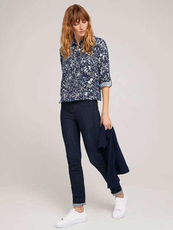 Hemdbluse mit LENZING™ ECOVERO™ und Turn-Up Ärmel - Frauen - navy yellow flower design Hemdbluse mit LENZING™ ECOVERO™ und Turn-Up Ärmel - Frauen - navy yellow flower design - 3 - TOM TAILOR