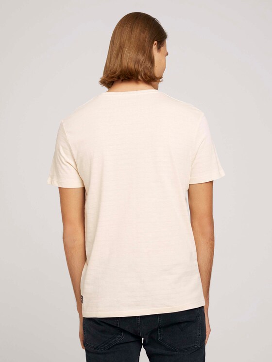 structured T-shirt made with organic cotton - Men - soft beige melange structured T-shirt made with organic cotton - Men - soft beige melange - 2 - TOM TAILOR Denim