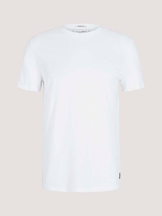 strukturiertes T-Shirt mit Bio-Baumwolle - Männer - White strukturiertes T-Shirt mit Bio-Baumwolle - Männer - White - 7 - TOM TAILOR Denim