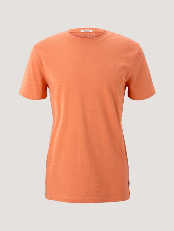 strukturiertes T-Shirt mit Bio-Baumwolle - Männer - orange lobster melange strukturiertes T-Shirt mit Bio-Baumwolle - Männer - orange lobster melange - 7 - TOM TAILOR Denim