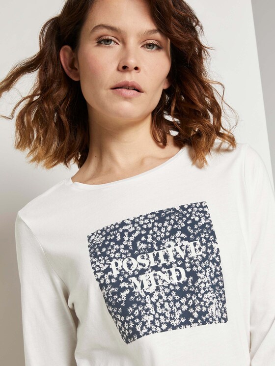 Fotoprint Langarmshirt mit Bio-Baumwolle - Frauen - Whisper White Fotoprint Langarmshirt mit Bio-Baumwolle - Frauen - Whisper White - 9 - TOM TAILOR