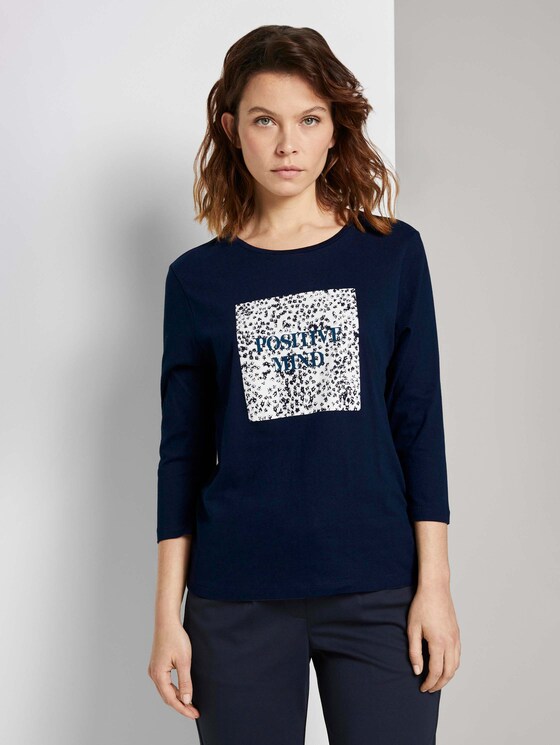 Fotoprint Langarmshirt mit Bio-Baumwolle - Frauen - Sky Captain Blue Fotoprint Langarmshirt mit Bio-Baumwolle - Frauen - Sky Captain Blue - 1 - TOM TAILOR