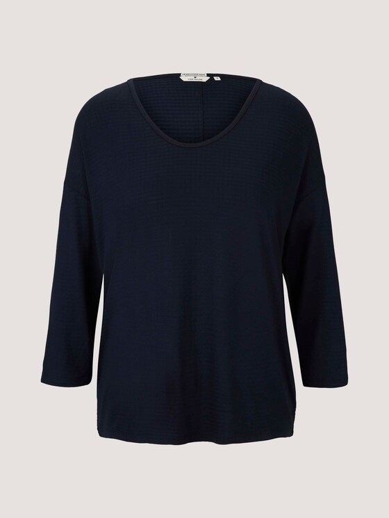 Strukturiertes Shirt im Loose Fit mit LENZINGTM ECOVEROTM - Frauen - Sky Captain Blue Strukturiertes Shirt im Loose Fit mit LENZINGTM ECOVEROTM - Frauen - Sky Captain Blue - 7 - TOM TAILOR