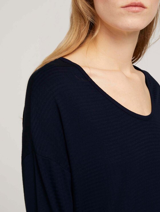 Strukturiertes Shirt im Loose Fit mit LENZINGTM ECOVEROTM - Frauen - Sky Captain Blue Strukturiertes Shirt im Loose Fit mit LENZINGTM ECOVEROTM - Frauen - Sky Captain Blue - 9 - TOM TAILOR