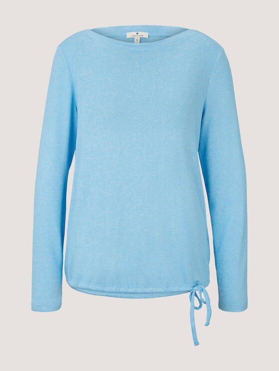 Gestreiftes Langarmshirt - Frauen - Clear Light Blue Melange Gestreiftes Langarmshirt - Frauen - Clear Light Blue Melange - 7 - TOM TAILOR