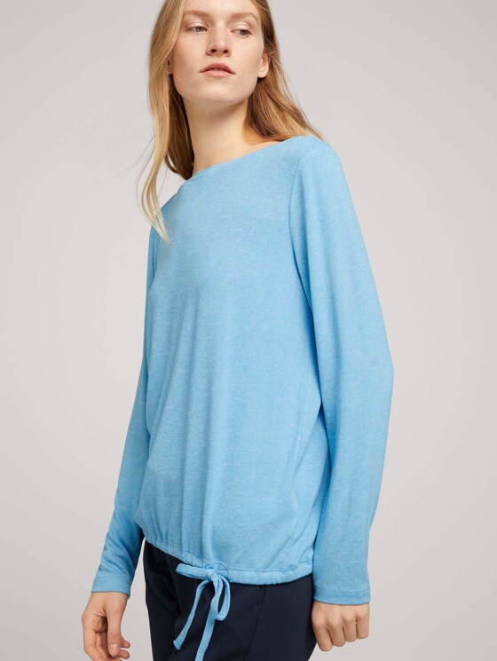 Gestreiftes Langarmshirt - Frauen - Clear Light Blue Melange Gestreiftes Langarmshirt - Frauen - Clear Light Blue Melange - 9 - TOM TAILOR