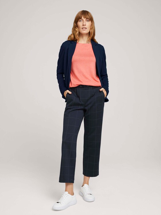 Gestreiftes Langarmshirt - Frauen - strong peach melange Gestreiftes Langarmshirt - Frauen - strong peach melange - 3 - TOM TAILOR