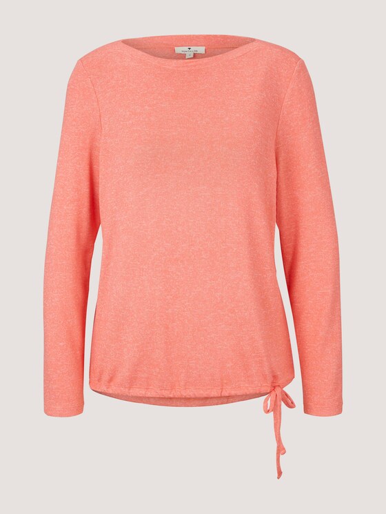 Gestreiftes Langarmshirt - Frauen - strong peach melange Gestreiftes Langarmshirt - Frauen - strong peach melange - 7 - TOM TAILOR