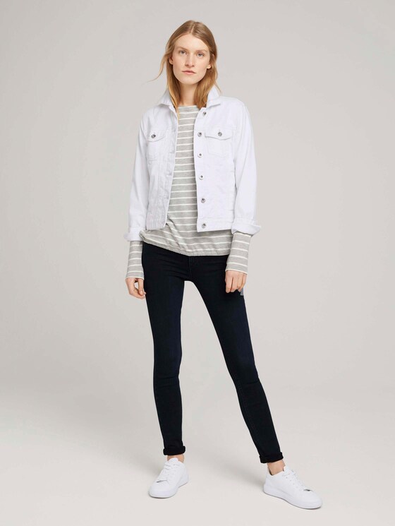 Gestreiftes Langarmshirt - Frauen - grey melange offwhite stripe Gestreiftes Langarmshirt - Frauen - grey melange offwhite stripe - 3 - TOM TAILOR
