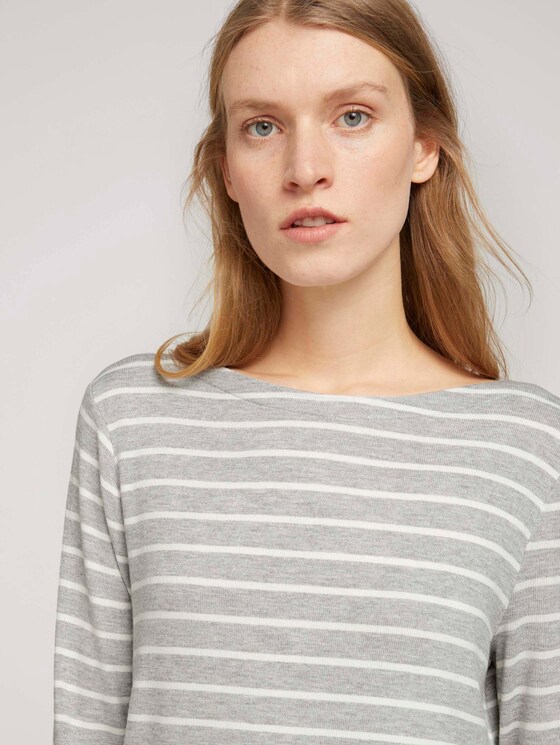 Gestreiftes Langarmshirt - Frauen - grey melange offwhite stripe Gestreiftes Langarmshirt - Frauen - grey melange offwhite stripe - 9 - TOM TAILOR
