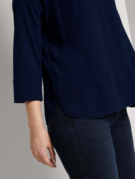 Loose Fit Shirt im Materialmix - Frauen - Sky Captain Blue Loose Fit Shirt im Materialmix - Frauen - Sky Captain Blue - 10 - TOM TAILOR