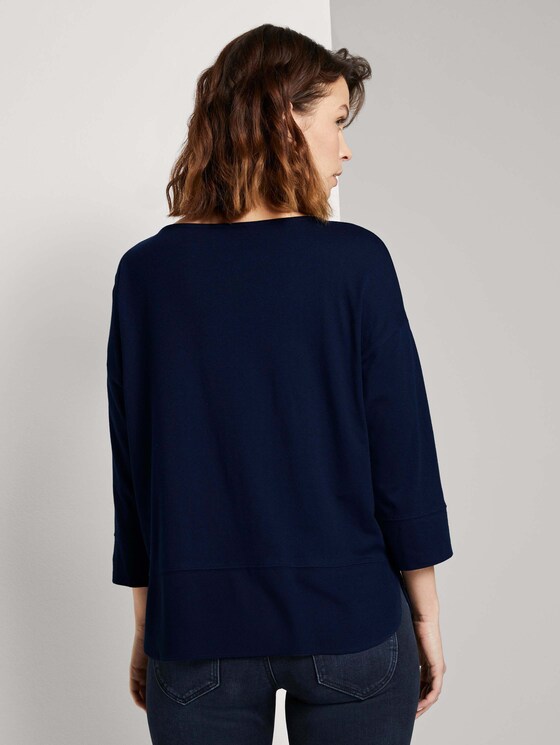 Loose Fit Shirt im Materialmix - Frauen - Sky Captain Blue Loose Fit Shirt im Materialmix - Frauen - Sky Captain Blue - 2 - TOM TAILOR