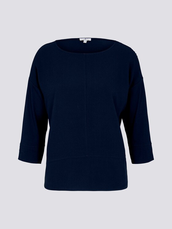 Loose Fit Shirt im Materialmix - Frauen - Sky Captain Blue Loose Fit Shirt im Materialmix - Frauen - Sky Captain Blue - 7 - TOM TAILOR