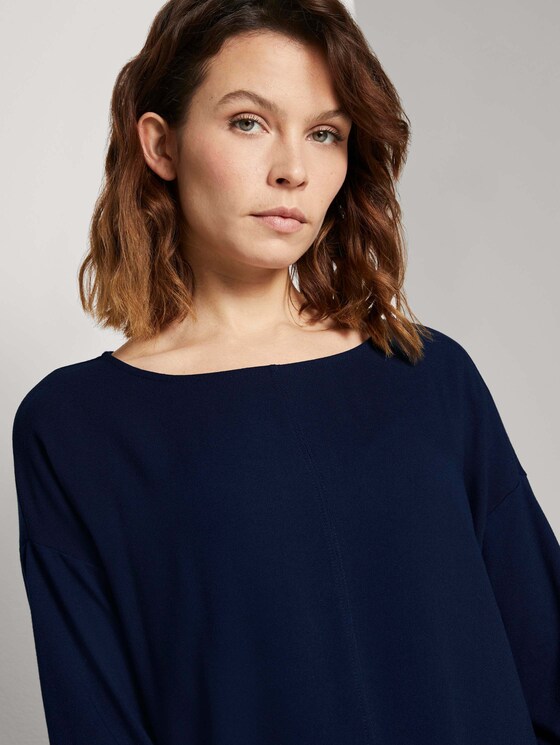 Loose Fit Shirt im Materialmix - Frauen - Sky Captain Blue Loose Fit Shirt im Materialmix - Frauen - Sky Captain Blue - 9 - TOM TAILOR