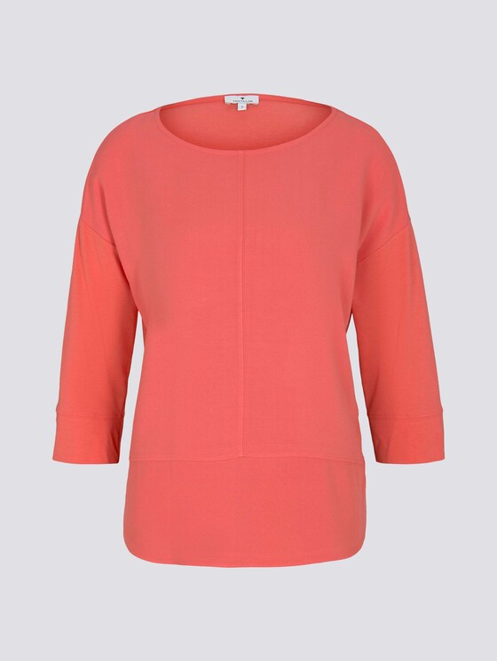 Loose Fit Shirt im Materialmix - Frauen - strong peach tone Loose Fit Shirt im Materialmix - Frauen - strong peach tone - 7 - TOM TAILOR