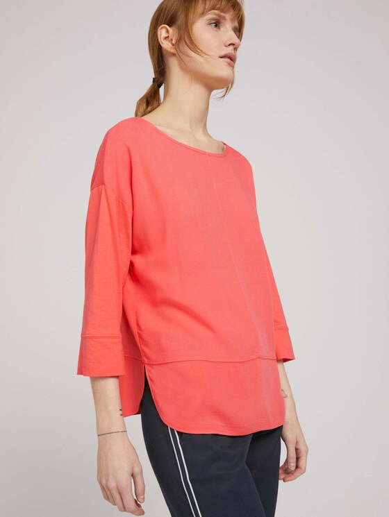 Loose Fit Shirt im Materialmix - Frauen - strong peach tone Loose Fit Shirt im Materialmix - Frauen - strong peach tone - 9 - TOM TAILOR