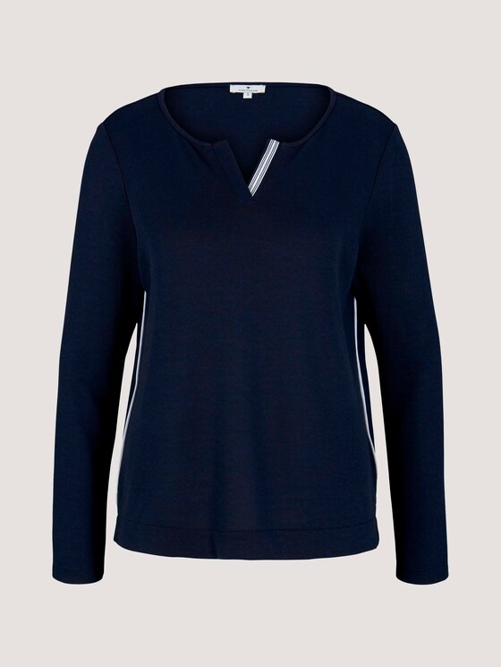 Langarmshirt mit Henleyausschnitt - Frauen - Sky Captain Blue Langarmshirt mit Henleyausschnitt - Frauen - Sky Captain Blue - 7 - TOM TAILOR