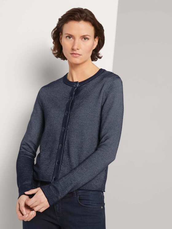 Kurzer Cardigan mit Knopfleiste - Frauen - Sky Captain Blue Kurzer Cardigan mit Knopfleiste - Frauen - Sky Captain Blue - 1 - TOM TAILOR