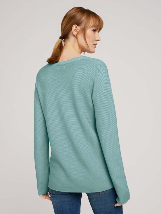 Strukturierter Pullover mit Bio-Baumwolle - Frauen - soft leaf green Strukturierter Pullover mit Bio-Baumwolle - Frauen - soft leaf green - 2 - TOM TAILOR