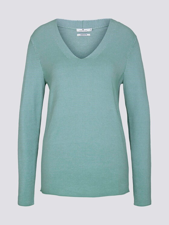 Strukturierter Pullover mit Bio-Baumwolle - Frauen - soft leaf green Strukturierter Pullover mit Bio-Baumwolle - Frauen - soft leaf green - 7 - TOM TAILOR