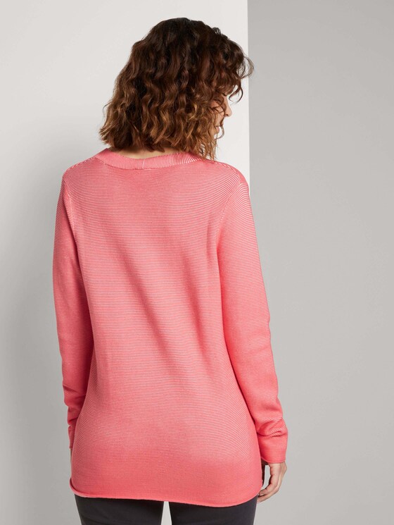 Strukturierter Pullover mit Bio-Baumwolle - Frauen - strong peach tone Strukturierter Pullover mit Bio-Baumwolle - Frauen - strong peach tone - 2 - TOM TAILOR